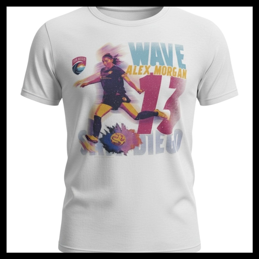San Diego Wave FC Alex Morgan 13 Graphic T-Shirt White XL Stadium Essentials